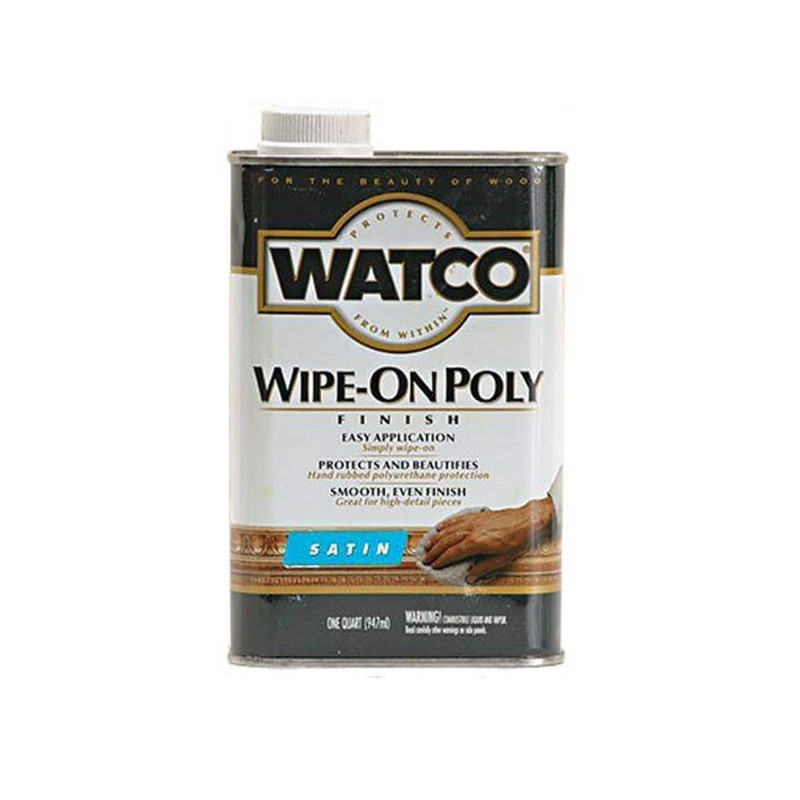 Wipe-On Polyurethane - Solvent Based - Clear - Quart - Sheen:Satin